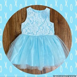 Turquoise/White Lace Dress (2t)